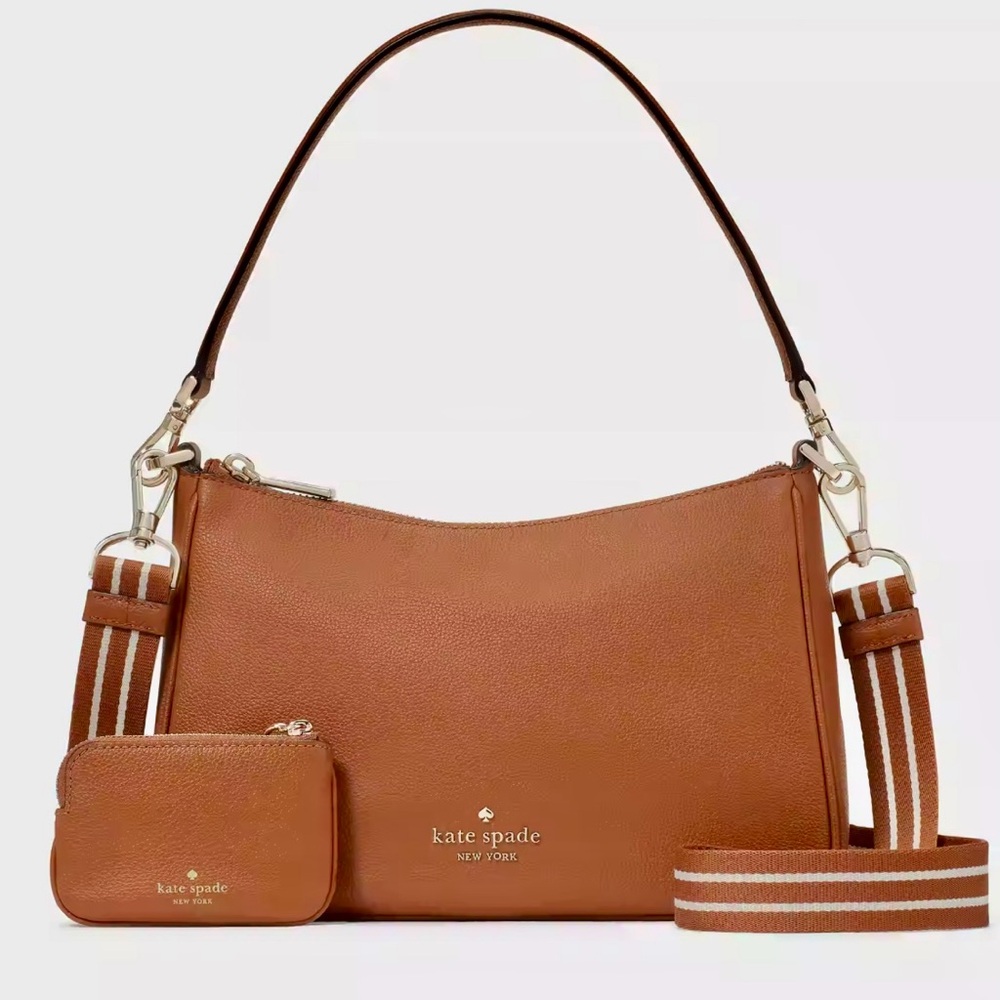 Rosie Medium Pebbled Leather Shoulder Bag/Crossbody Warm Gingerbread NWT!